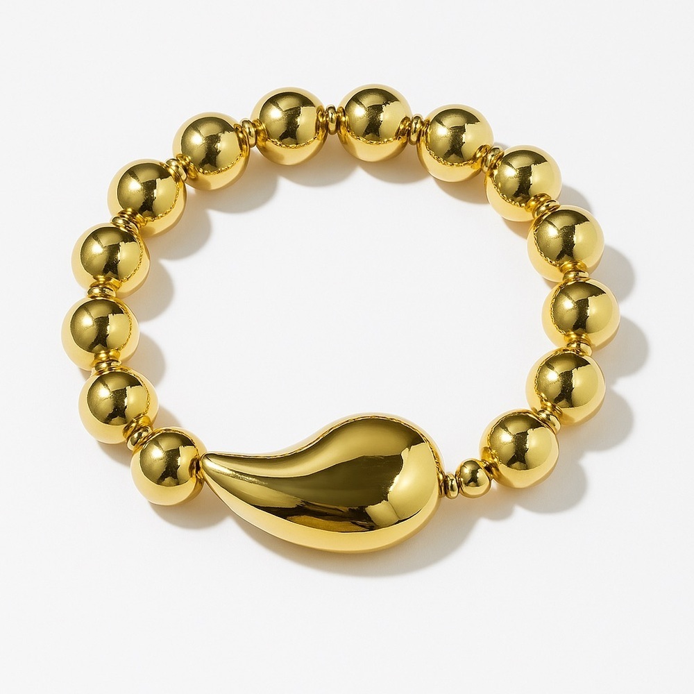 ⚜️ Elegant Gold Beaded Bracelet